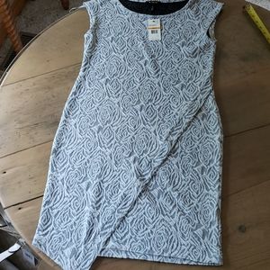 Gray and White Dress